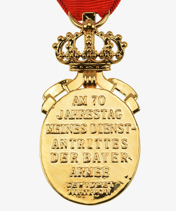 Bayern Prinzregent Goldene Luitpold Jubiläumsmedaille mit Krone und Jahreszahlen 1839 – 1909